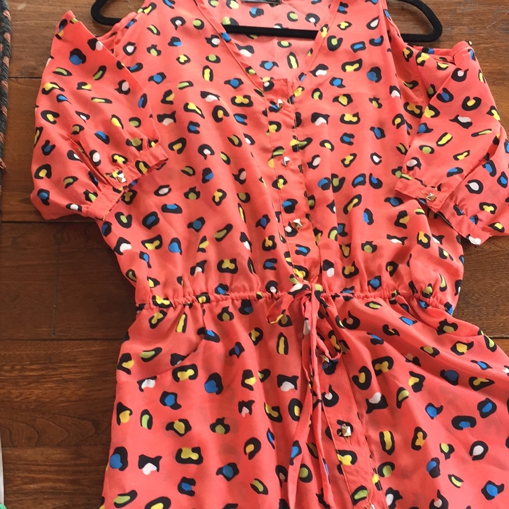 100%rayon Wish cold shoulder dress